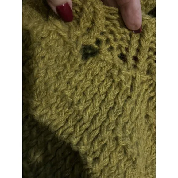 French Angora Wool Boho Hippie Chunky Knit Sweater Vest Art to Wear Large XL New - Picture 15 of 15